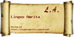 Linges Amrita névjegykártya